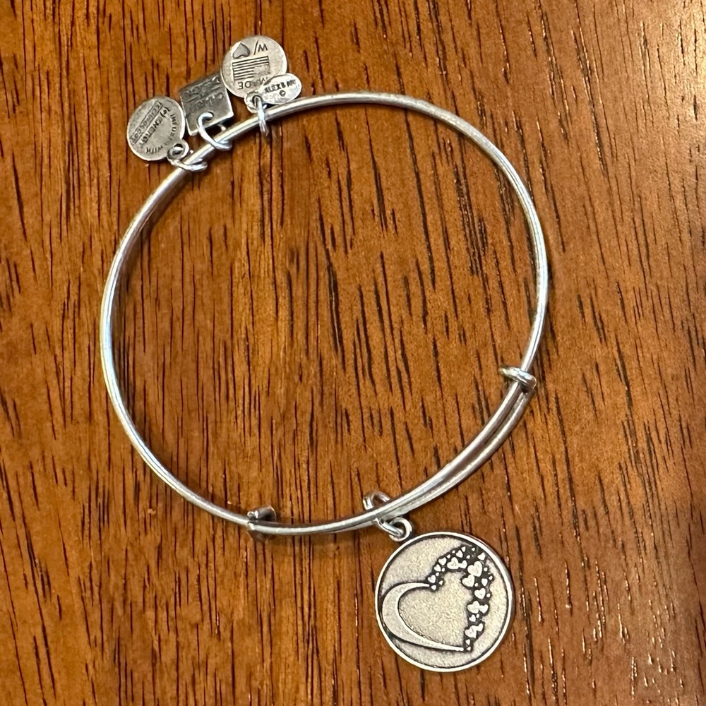 Alex and Ani Whole Heart Silver Bangle Bracelet